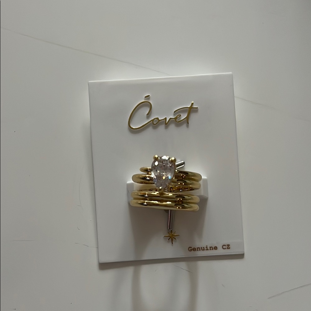 Covet Gold Wrap Ring with genuine CZ Stone